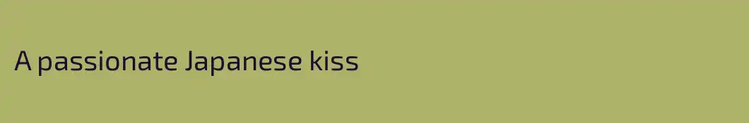 A passionate Japanese kiss